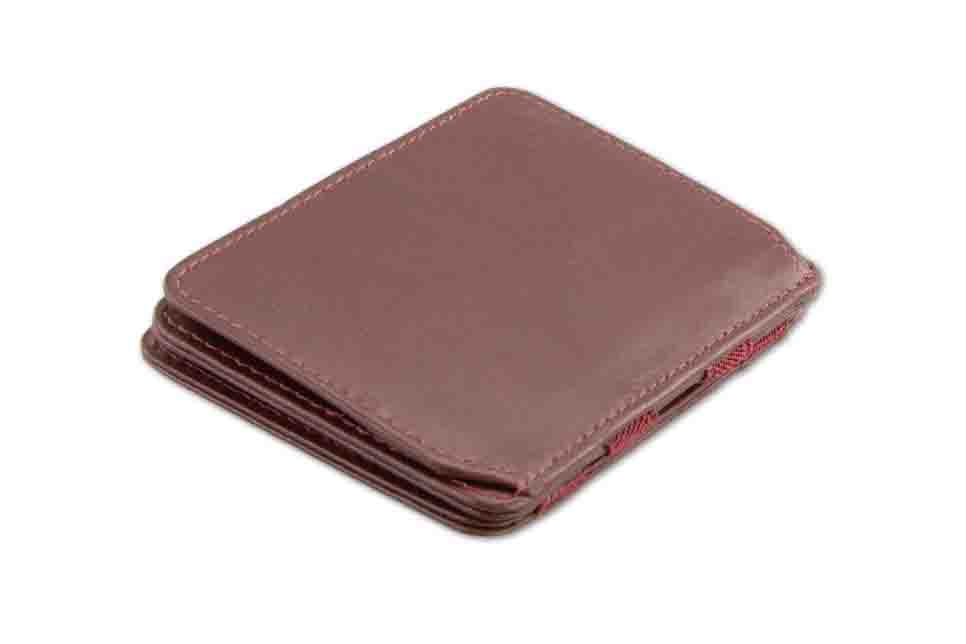 Back side view of the Classic Magic Coin Wallet in Burgundy.
