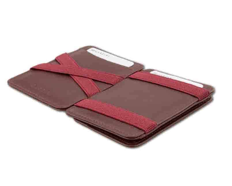 Open view of the Urban Magic Coin Wallet in Burgundy.