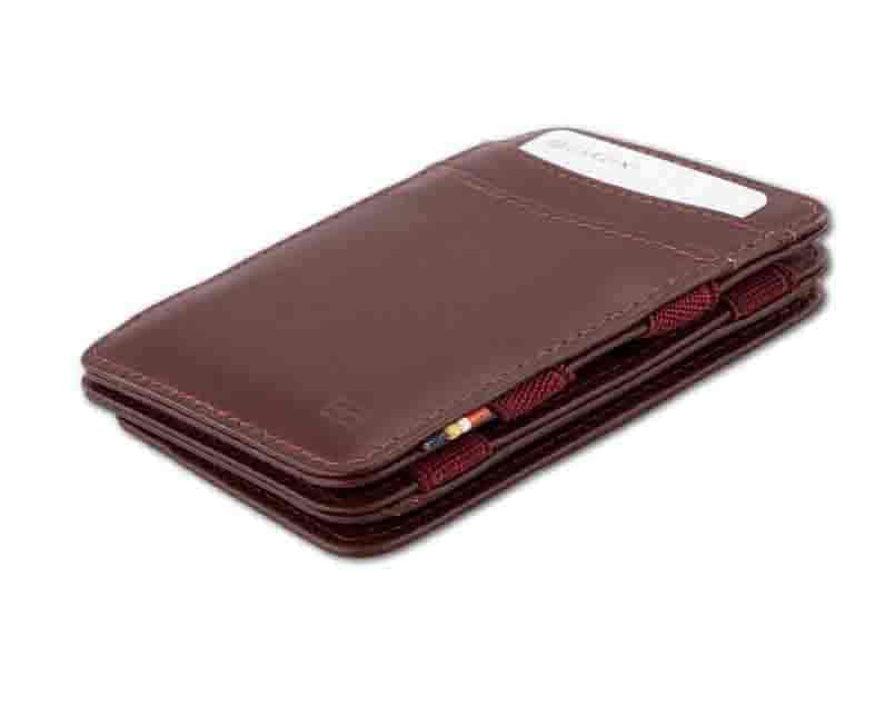 Front side view of the Urban Magic Coin Wallet in Burgundy.