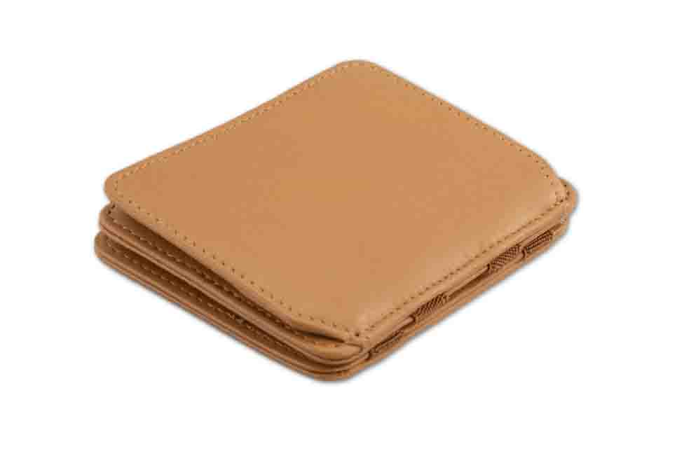 Back side view of the Classic Magic Coin Wallet in Cognac.