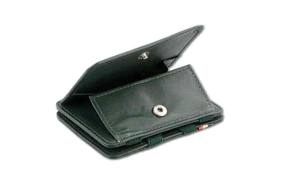 Coin pocket  of the Classic Magic Coin Wallet in Green.