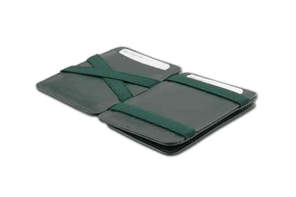 Open view of the Classic Magic Coin Wallet in Green.