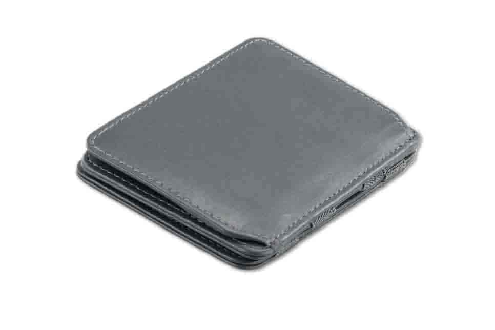 Back side view of the Classic Magic Coin Wallet in Grey.