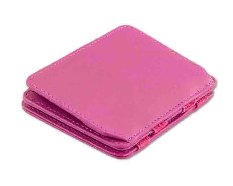 Back side view of the Urban Magic Coin Wallet in Raspberry.