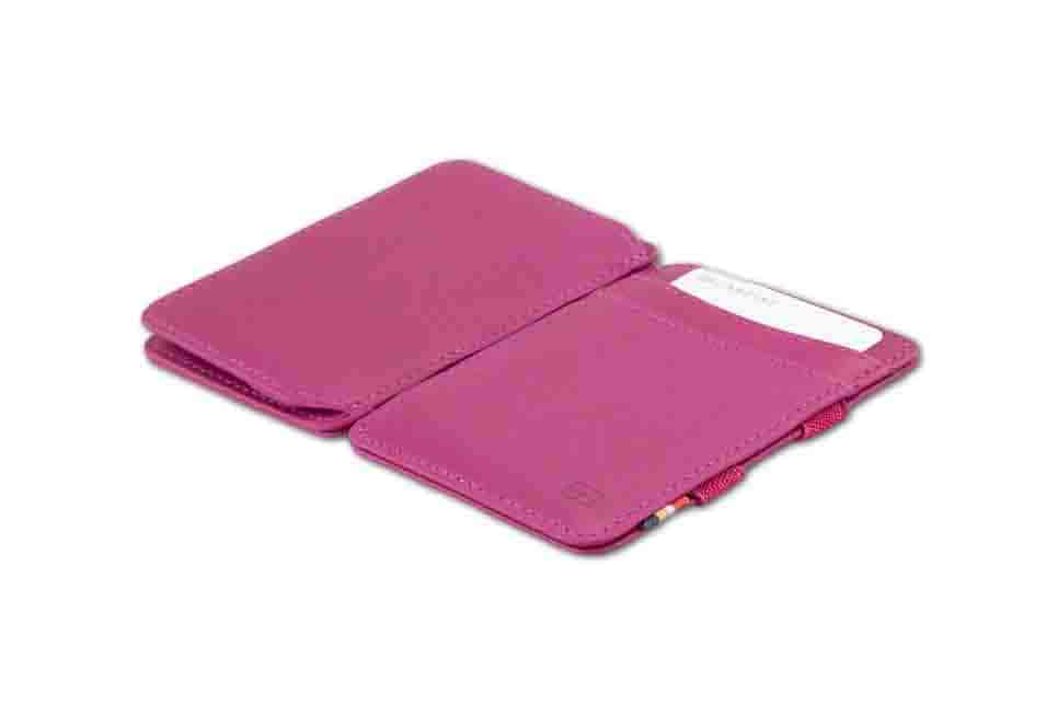 Front and back view of the Classic Magic Coin Wallet in Raspberry.
