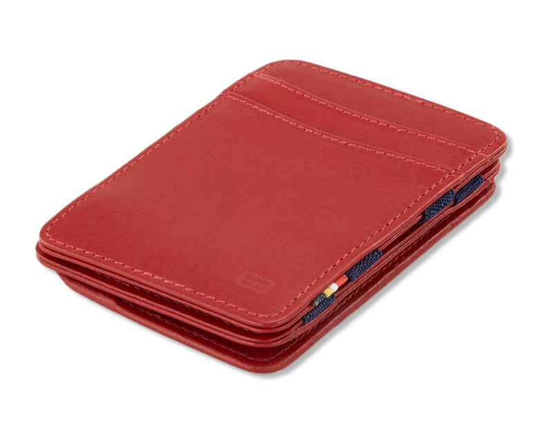 Front side view of the Urban Magic Coin Wallet in Red-Blue.