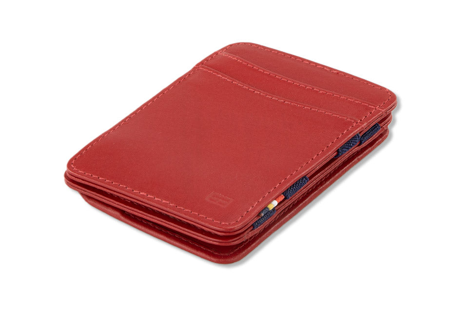 Front side view of the Urban Magic Coin Wallet in Red-Blue.