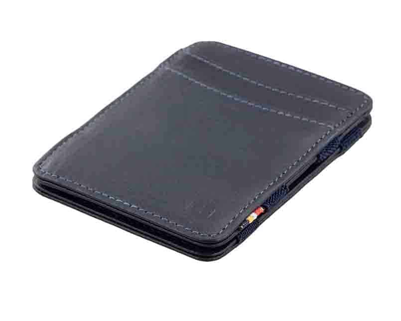 Front side view of the Urban Magic Wallet in Blue.