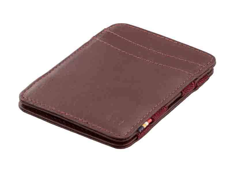 Front side view of the Urban Magic Wallet in Burgundy.