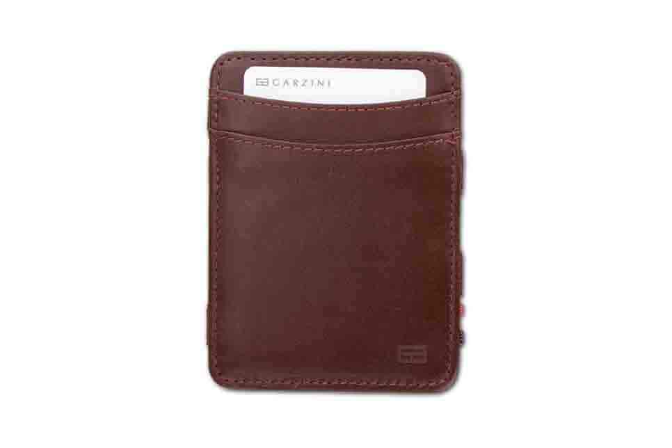 Front view of the Urban Magic Wallet in Burgundy.