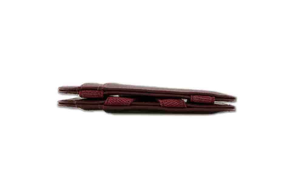 Side view of the Classic Magic Wallet in Burgundy. 