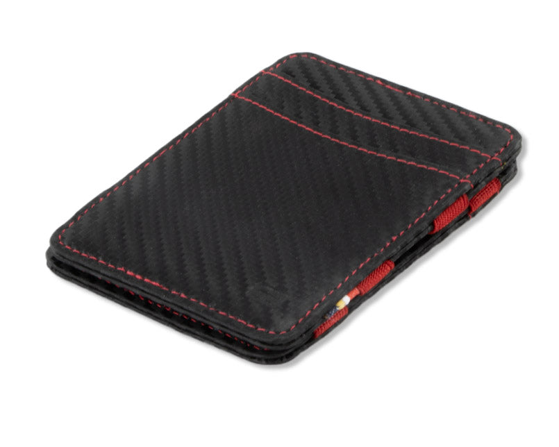Front side view of the Urban  Magic Wallet in Carbon-Red.
