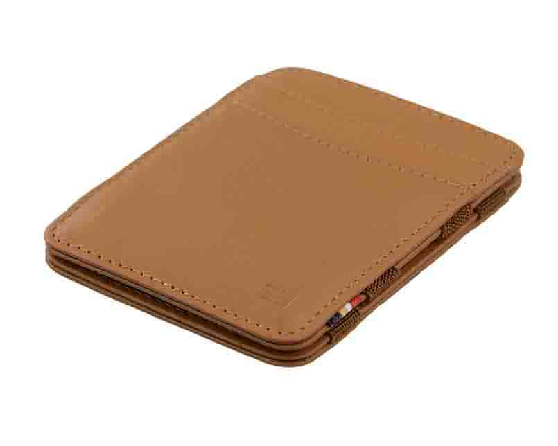 Front side view of the Urban Magic Wallet in Cognac.
