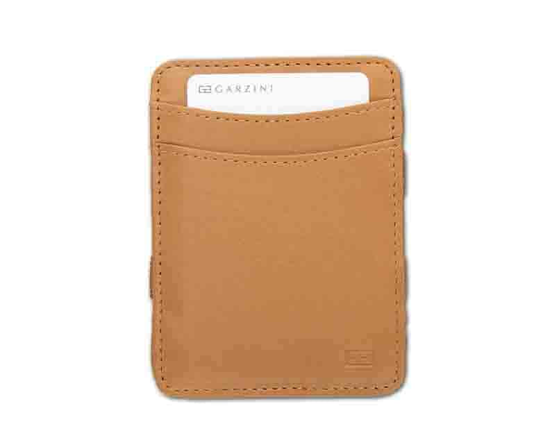 Front view of the Urban Magic Wallet in Cognac.