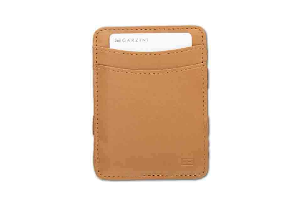 Front view of the Classic Magic Wallet in Cognac.