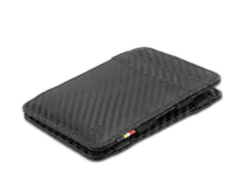 Front side view of the Urban Magic Wallet in Carbon Black.