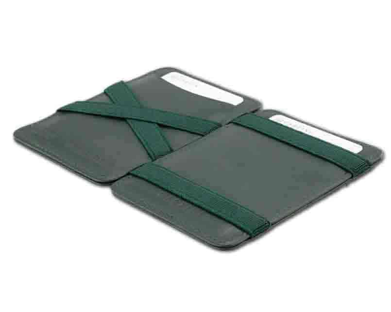 Open view of the Urban Magic Wallet in Green. 