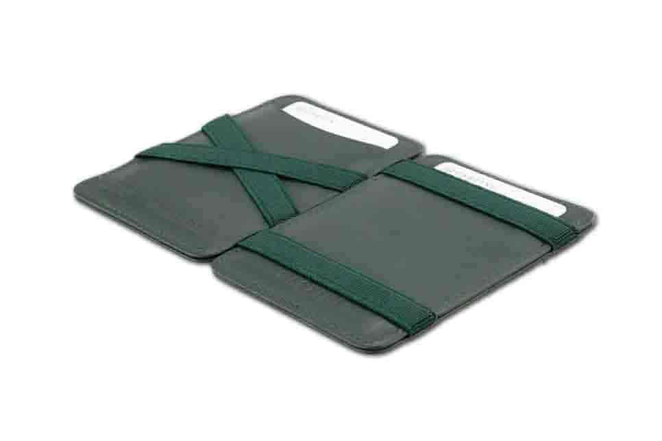 Open view of the Urban Magic Wallet in Green. 