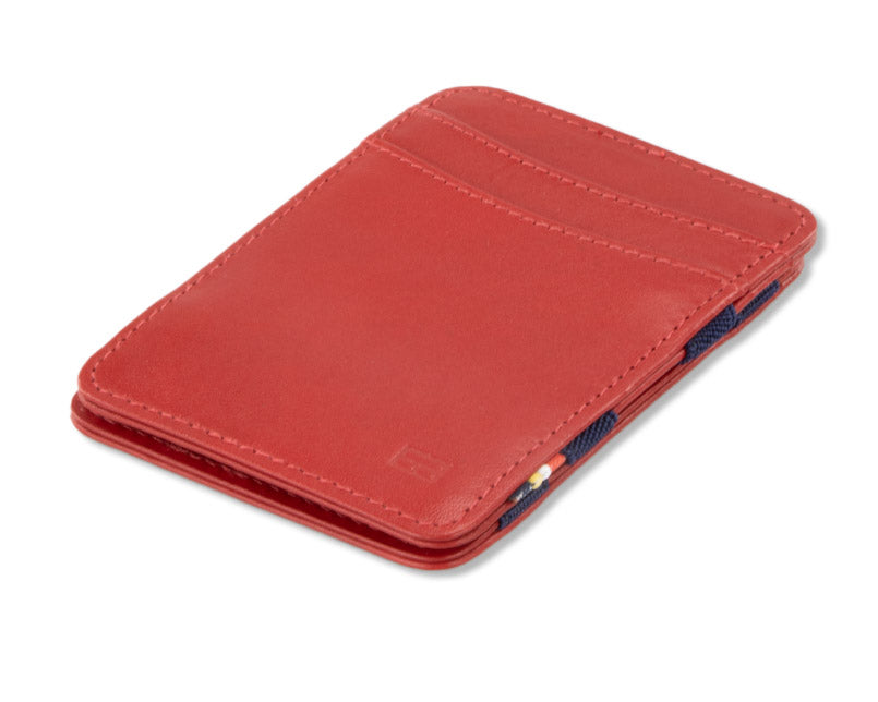 Front side view of the Urban  Magic Wallet in Red-Blue.