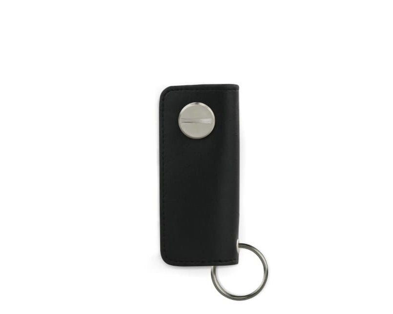 Back view of Lusso Key Holder Vegan in Cactus Black with with a key holder ring.
