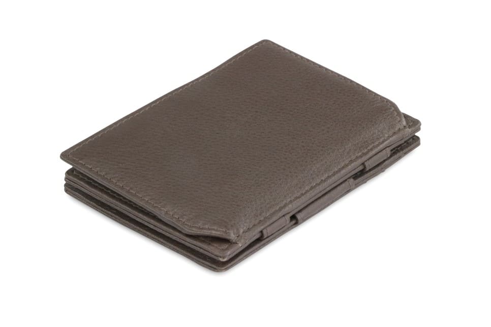 Back view of the Essenziale Magic Coin Wallet Nappa in Chocolate Brown.