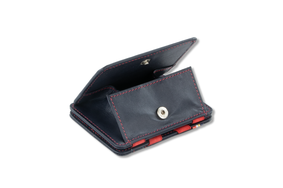 Coin pocket  of the Urban Magic Coin Wallet in Blue-Red.