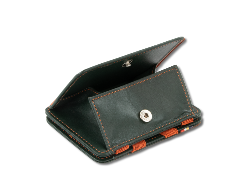 Coin pocket  of the Urban Magic Coin Wallet in Green-Orange.