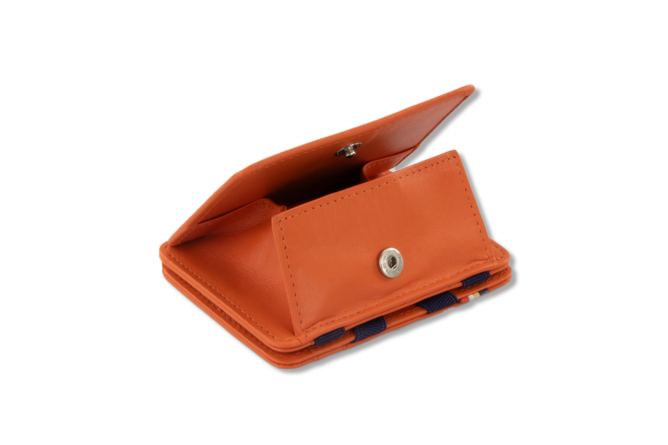 Coin pocket  of the Urban Magic Coin Wallet in Orange-Blue.