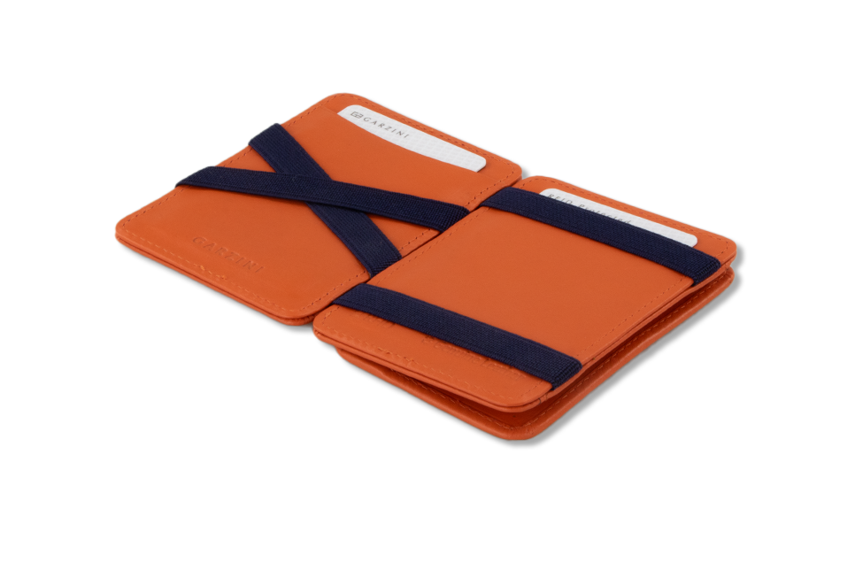 Open view of the Urban Magic Coin Wallet in Orange-Blue.