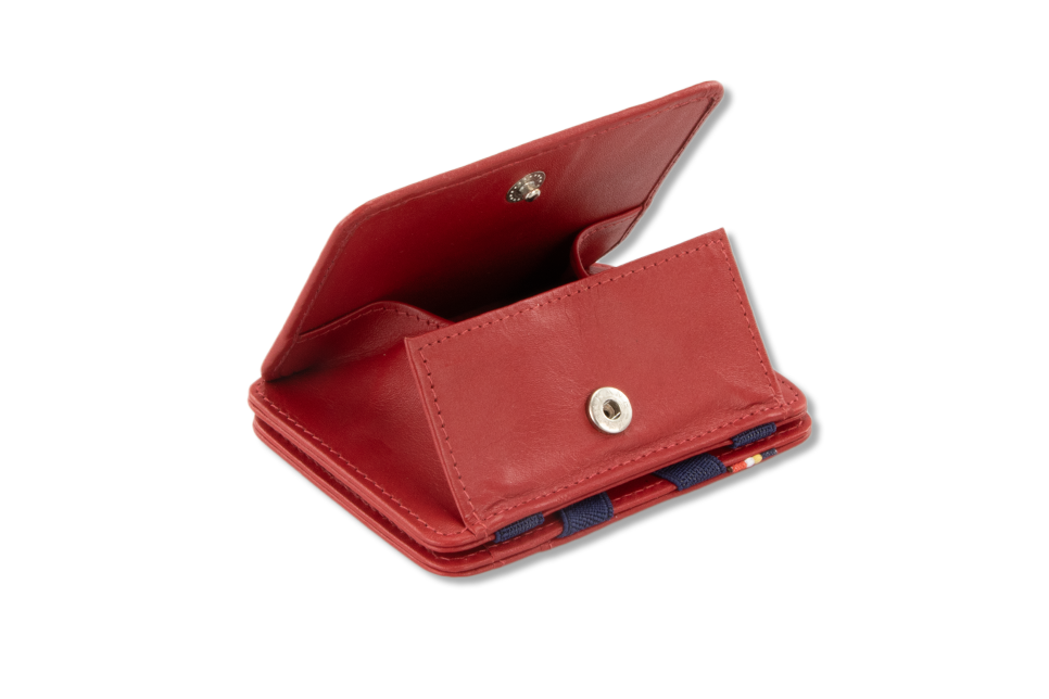 Coin pocket  of the Urban Magic Coin Wallet in Red-Blue.