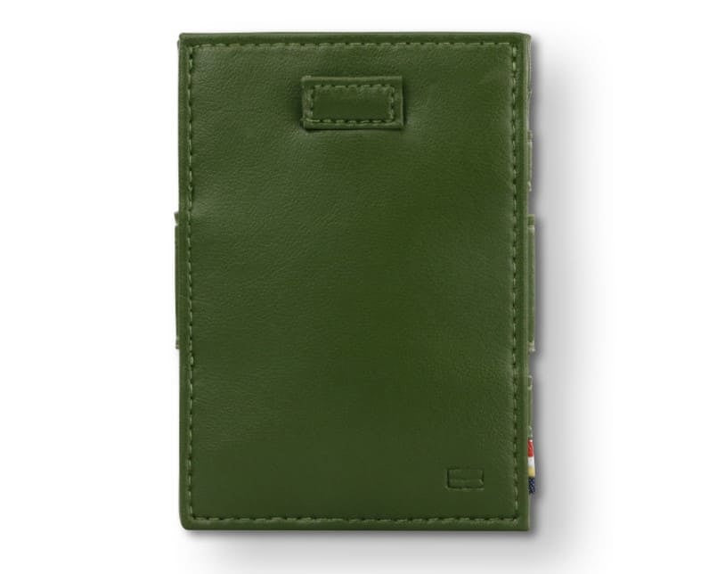 Front view of Cavare Magic Coin Wallet Card Sleeve Vegan in Cactus Green.