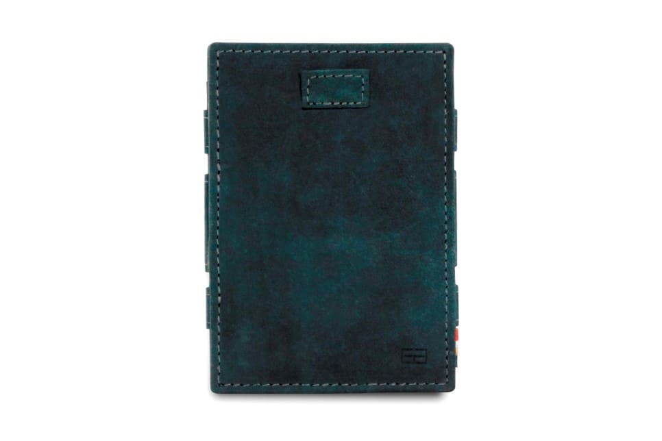 Front view of Cavare Magic Coin Wallet Card Sleeve Vintage in Carbon Black.