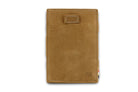 Front view of Cavare Magic Coin Wallet Card Sleeve Vintage in camel brown.