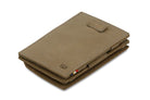 Front view of Cavare Magic Coin Wallet Card Sleeve Vintage in Metal Grey with pull tab.