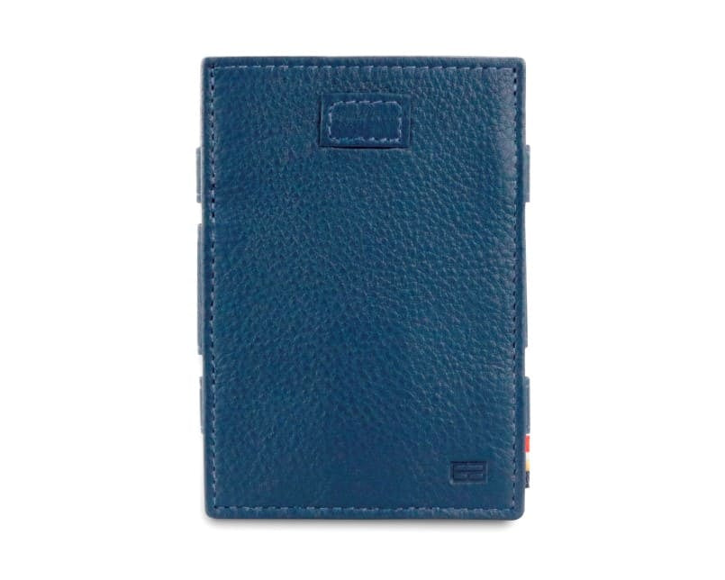 Front view of Cavare Magic Coin Wallet Card Sleeve Nappa in Navy Blue.