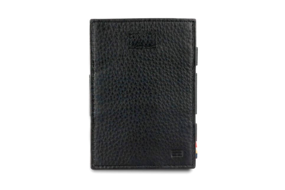 Front view of Cavare Magic Coin Wallet Card Sleeve Nappa in Raven Black.
