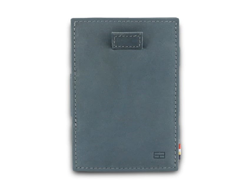 Front view of Cavare Magic Coin Wallet Card Sleeve Vintage in Sapphire Blue.