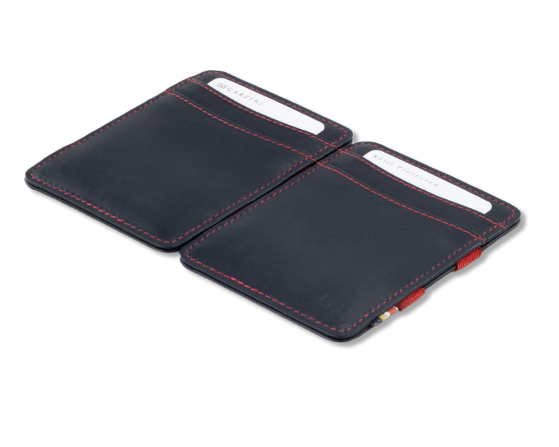 Front and back view of the Urban Magic   Wallet in Blue-Red.