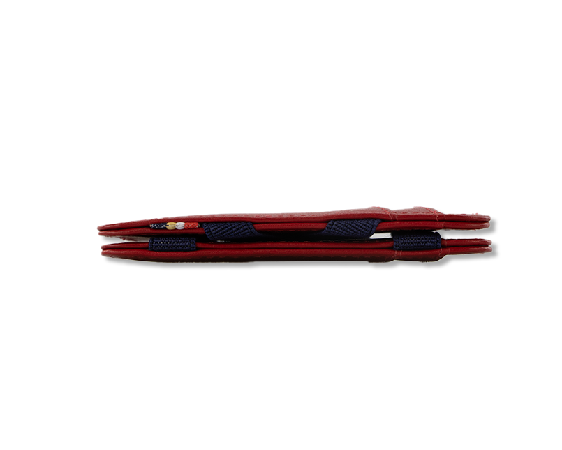 Side view of the Urban  Magic Wallet in Red-Blue.
