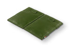 Front and back view of Cavare Magic Wallet Card Sleeve Cactus in Cactus Green.